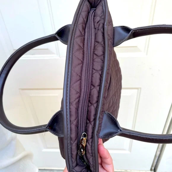 Brookstone, Brown, Tote, Quilted Design, Medium Size - Picture 5 of 6